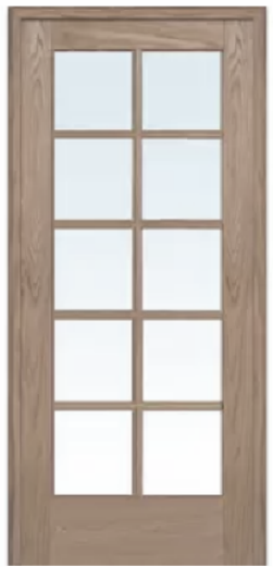 Interior 10-Lite Single Pane Clear Glass Primed French Door — Lux