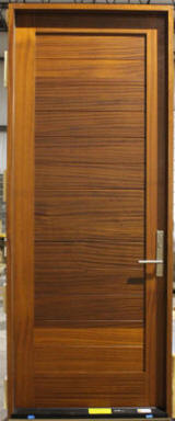 Modern style wood entry door custom made to builder specs