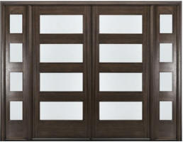 modern double door with sidelights