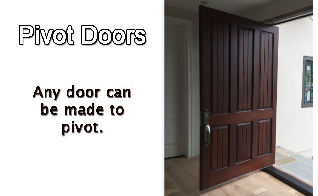 Pivot hardware makes your door appear to float inside the frame