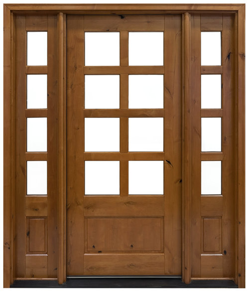 8 lite knotty alder entry door with sidelites